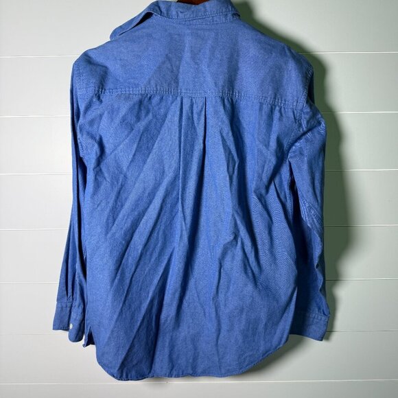 YSL Yves Saint Laurent Menswear Vintage Size L Blue Dress Shirt - Picture 4 of 7